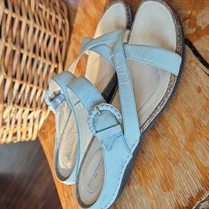 Rockport sz 10W Light Blue Slides Sandals BOHO